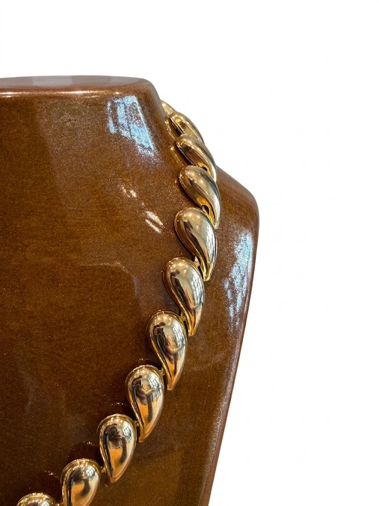 Collier vintage maillons goutte dorés