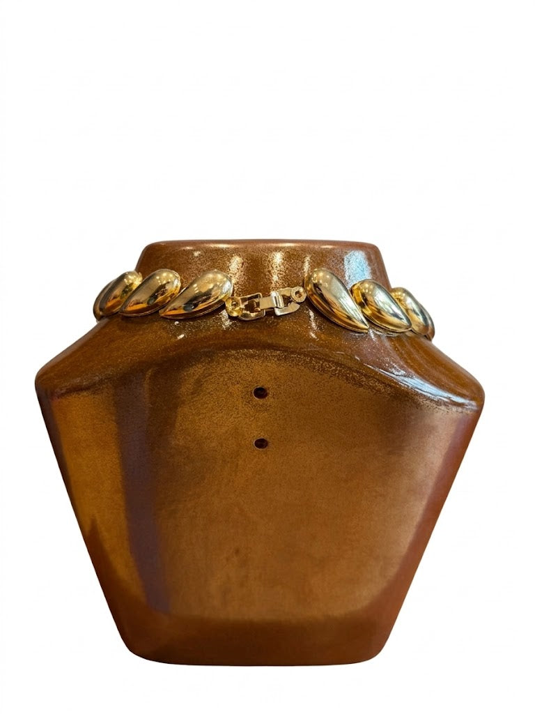 Collier vintage maillons goutte dorés
