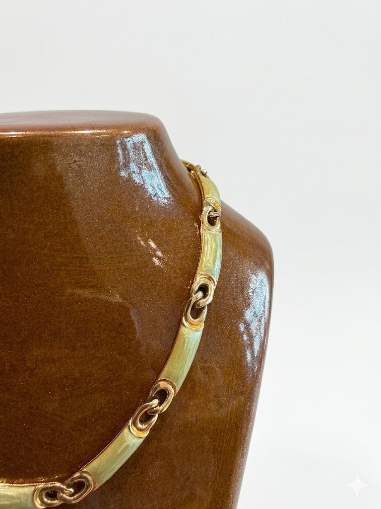 Collier vintage maillons dorés satinés