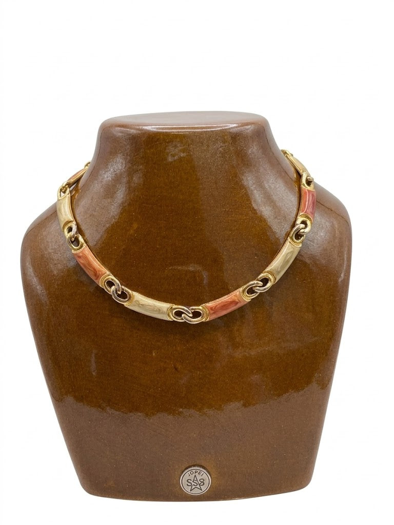 Collier vintage émaillé pastel