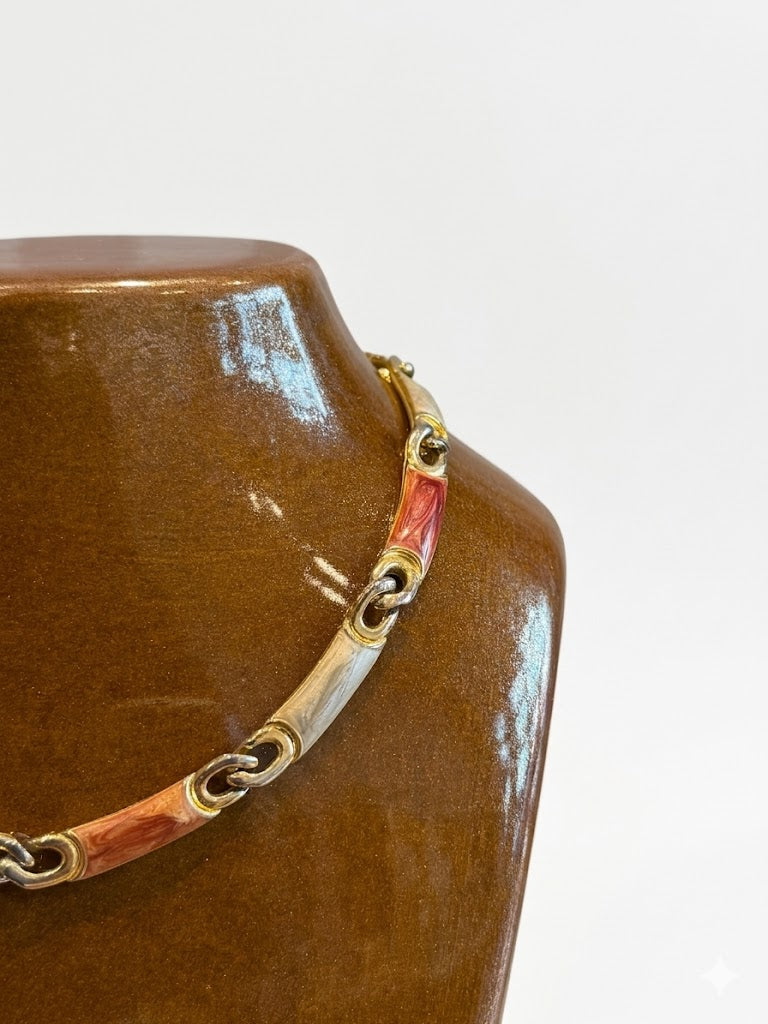 Collier vintage émaillé pastel