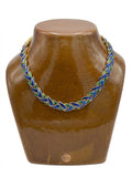 Collier vintage émaillé bleu et vert