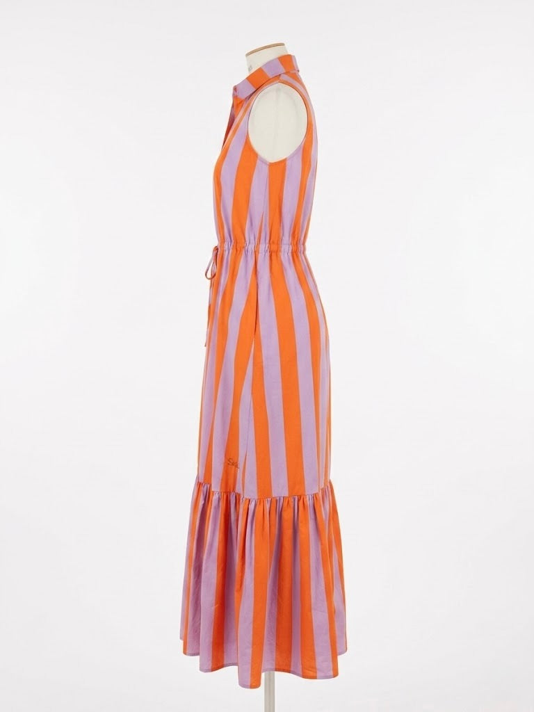 Robe St Barth rayé orange et violet
