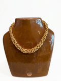 Collier vintage maille torsadée dorée