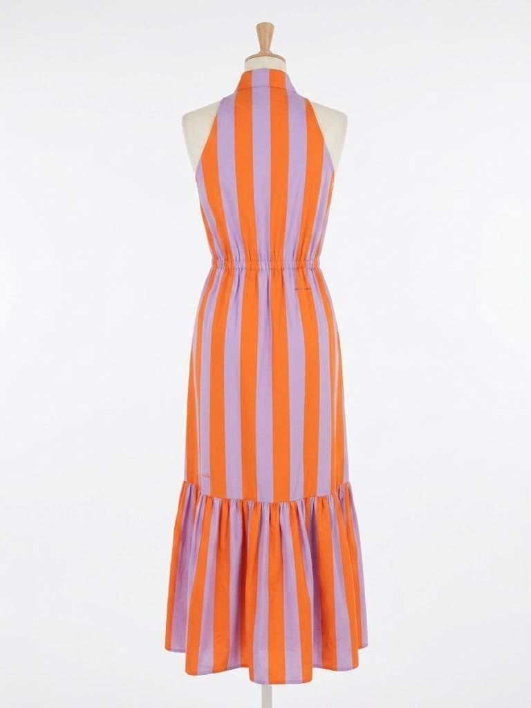 Robe St Barth rayé orange et violet