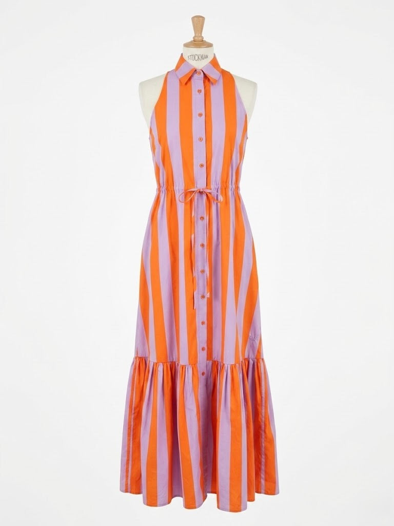 Robe St Barth rayé orange et violet