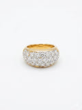 Bague vintage dorée pavée de strass