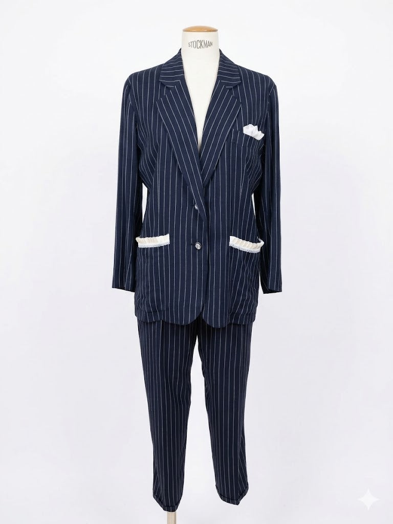 Ensemble tailleur Yves Saint Laurent rayé marine