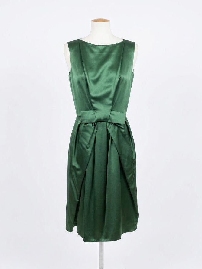 Robe Christian Dior en soie vert émeraude