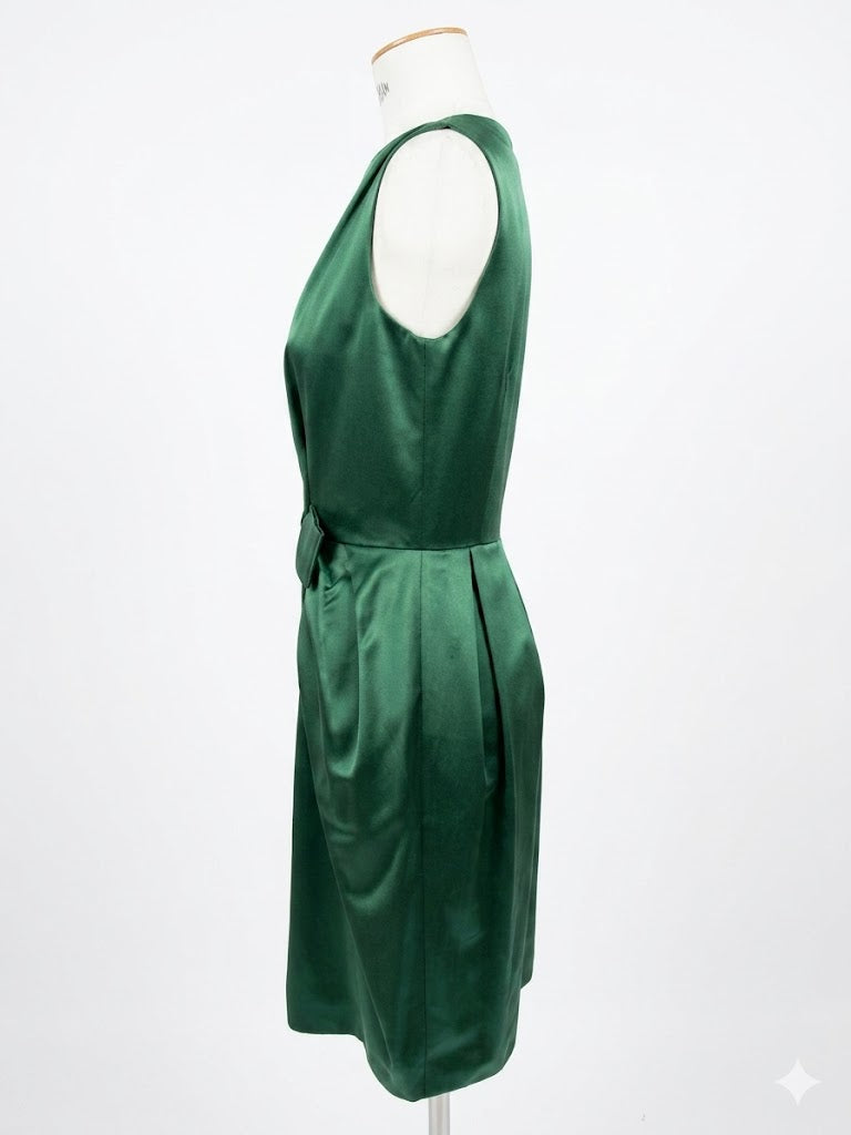 Robe Christian Dior en soie vert émeraude