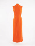 Robe longue Céline en soie orange éclatante