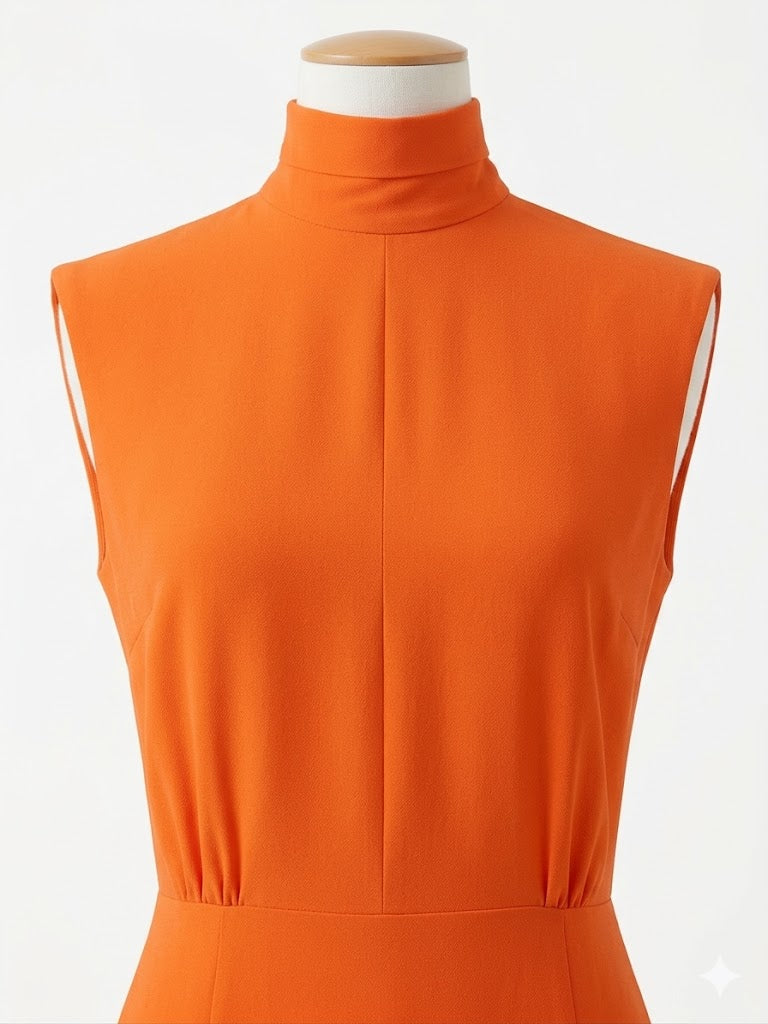 Robe longue Céline en soie orange éclatante