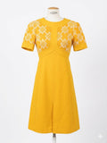 Robe vintage années 60 jaune graphique