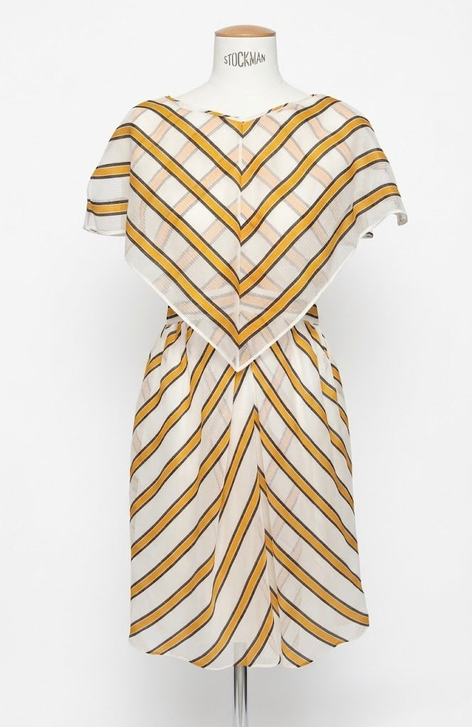 Robe Fendi rayée blanc et orange