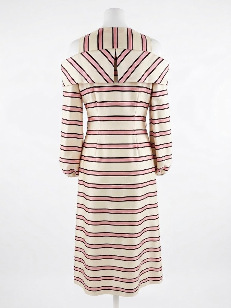 Robe Fendi rayée blanc et rose