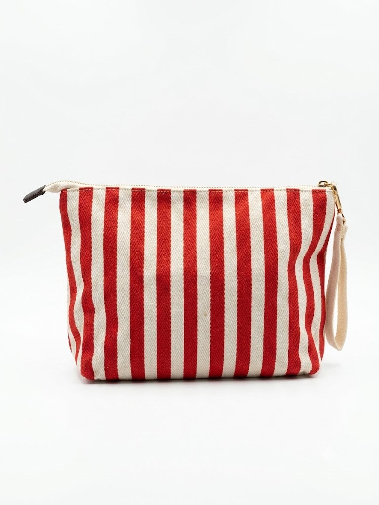 Pochette Rayée Rouge