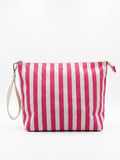 Pochette Rayée Rose