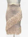 Jupe BCBG Max Azria à franges écrue