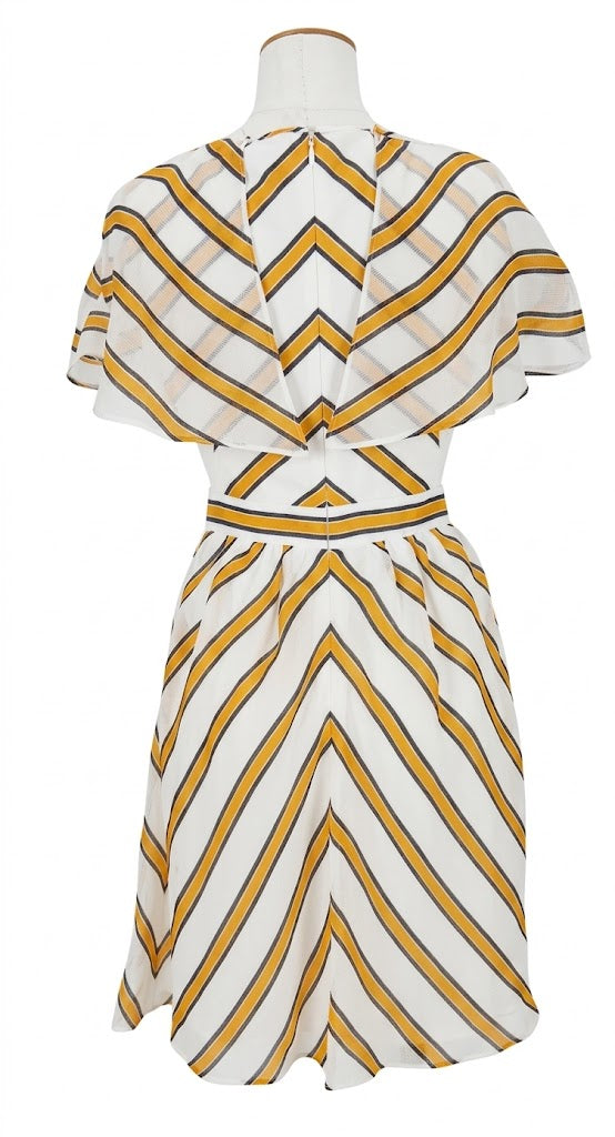 Robe Fendi rayée blanc et orange