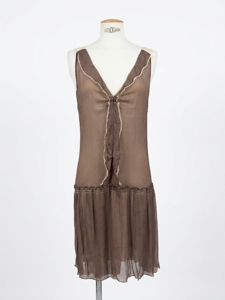 Robe Miu Miu en soie transparente chocolat