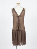 Robe Miu Miu en soie transparente chocolat