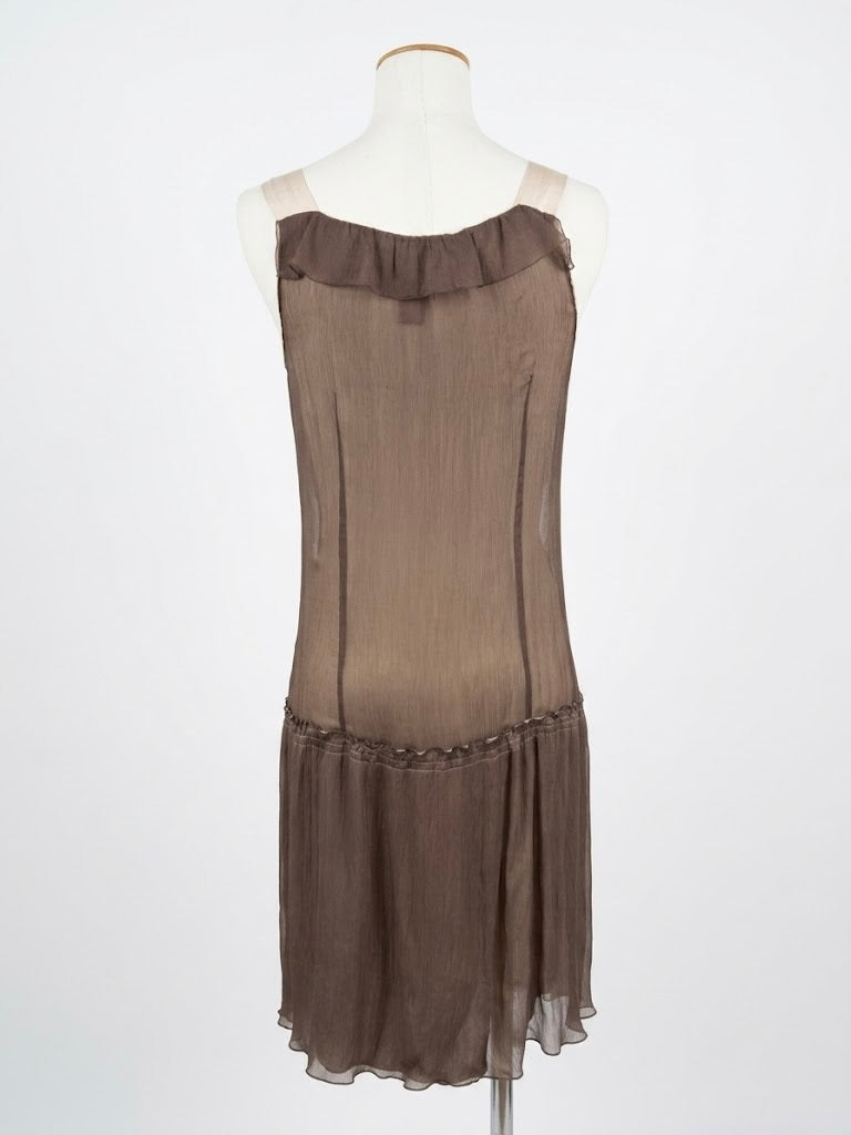 Robe Miu Miu en soie transparente chocolat