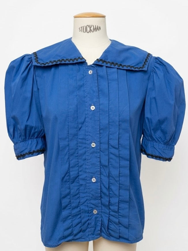 Chemisier Yves Saint Laurent en coton bleu roi