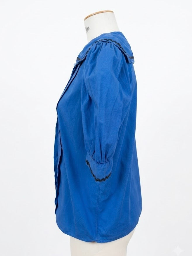 Chemisier Yves Saint Laurent en coton bleu roi
