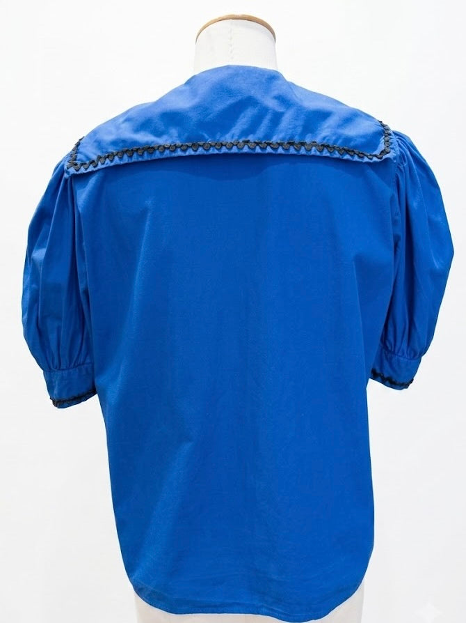 Chemisier Yves Saint Laurent en coton bleu roi