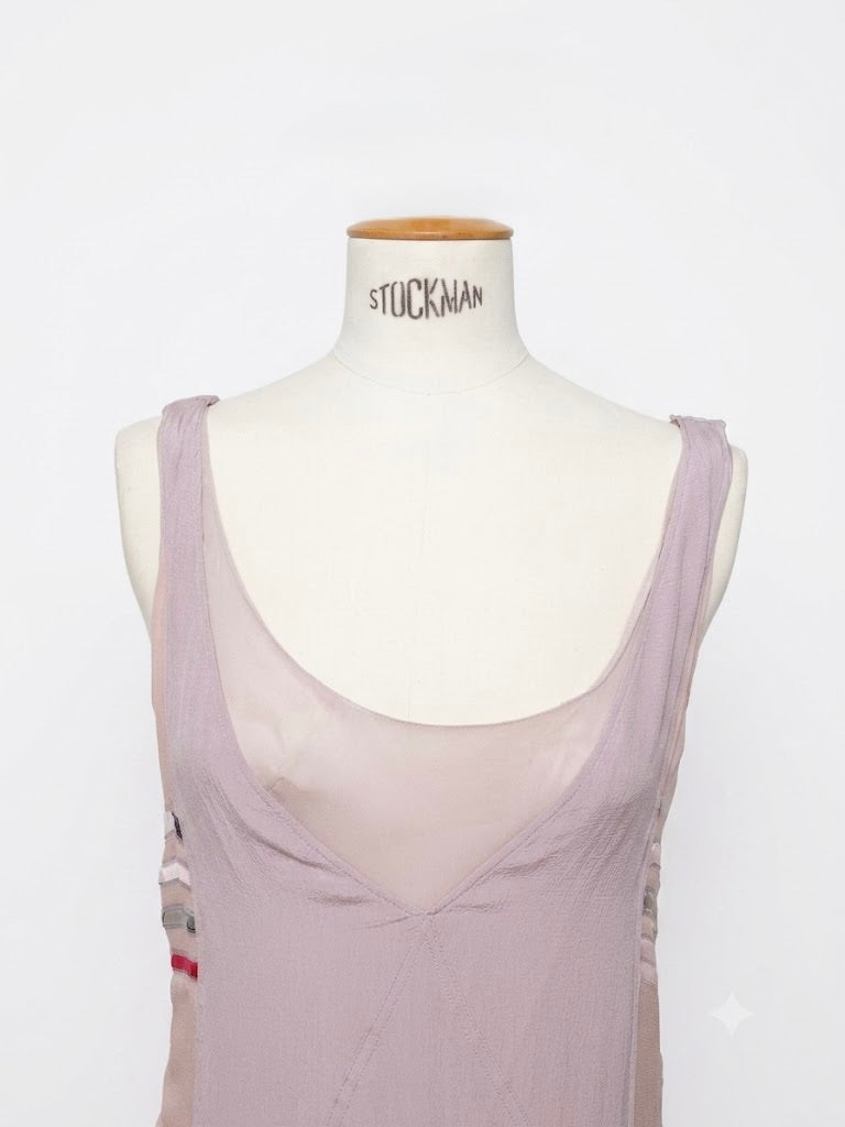 Robe Chloé en soie rose poudré