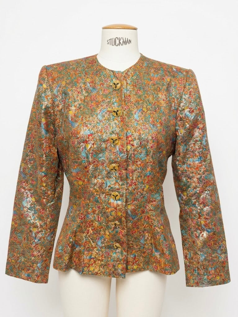 Veste Yves Saint Laurent Rive Gauche en coton métallisé