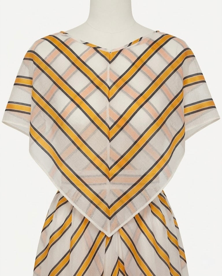 Robe Fendi rayée blanc et orange