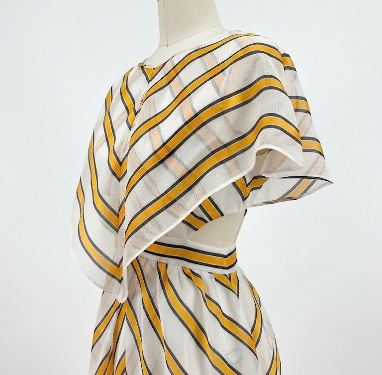 Robe Fendi rayée blanc et orange