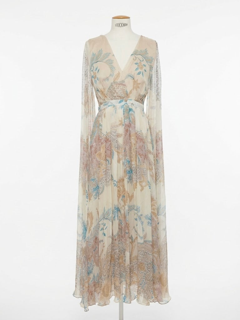 Robe cape en soie
