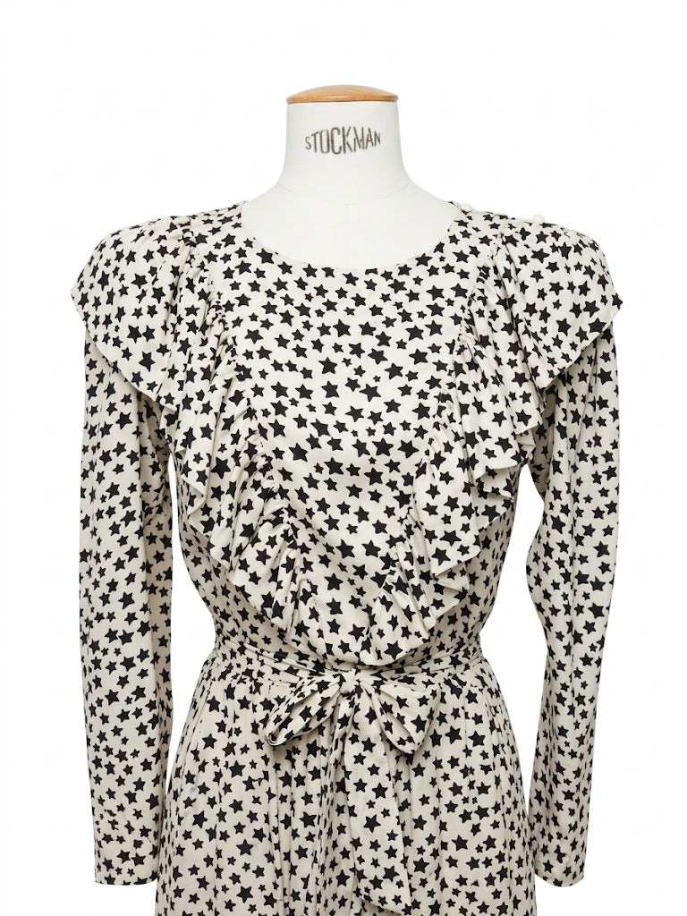 Robe Saint Laurent Rive Gauche à motif étoiles