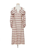 Robe Fendi rayée blanc et rose