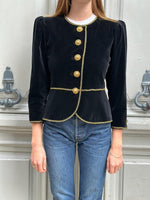 Veste YSL (Rive Gauche) noir avec lisérés dorés