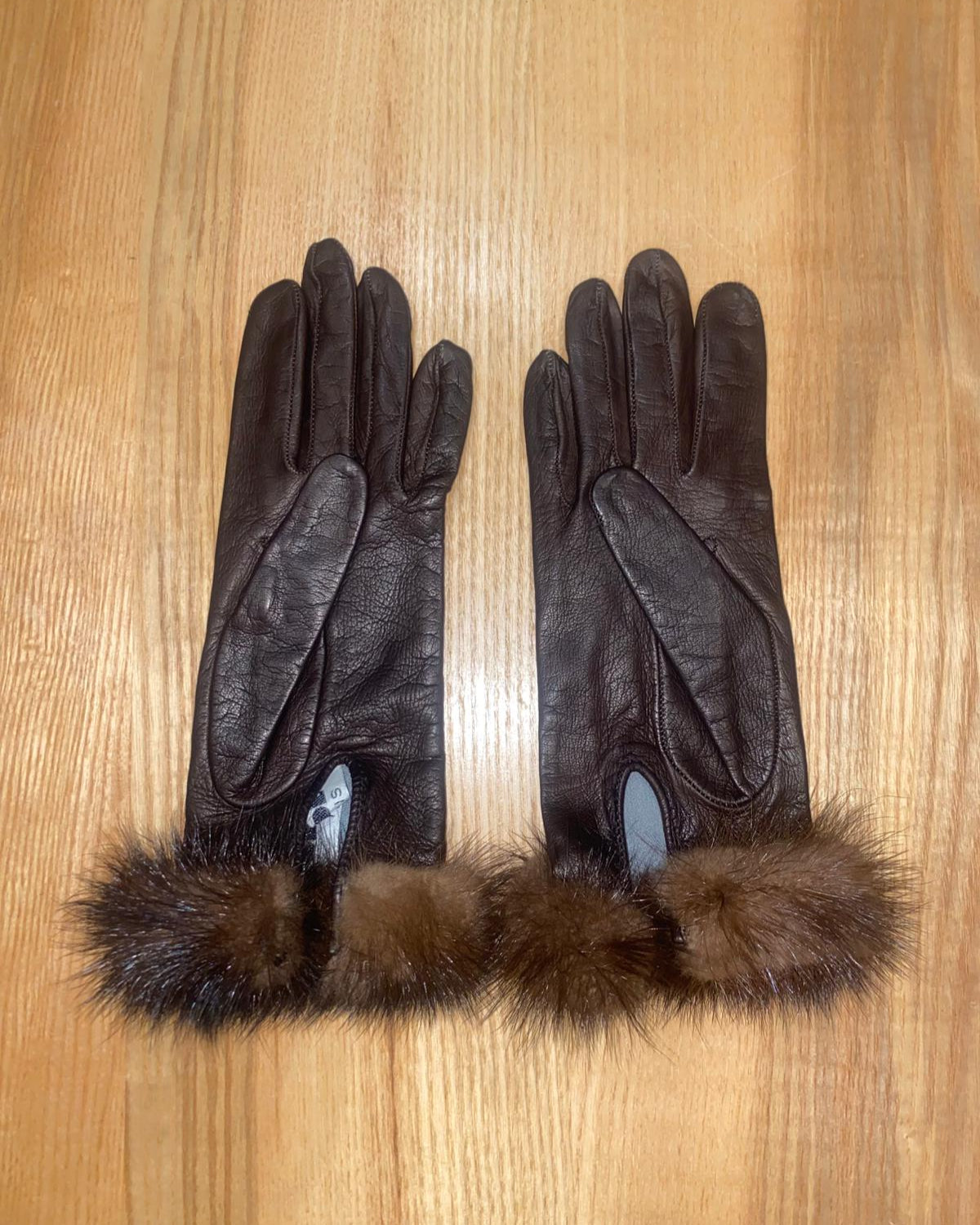 Gants marron en cuir