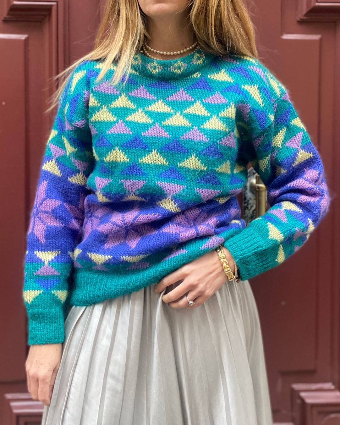 Pull jacquard en laine