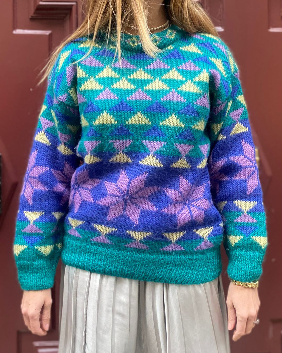 Pull jacquard en laine