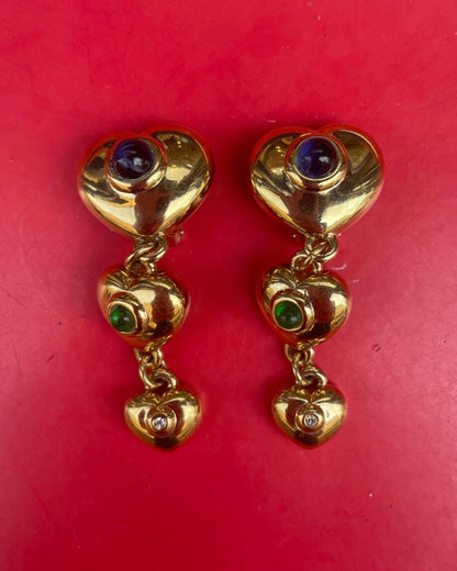 Boucles d'oreilles coeur à strass