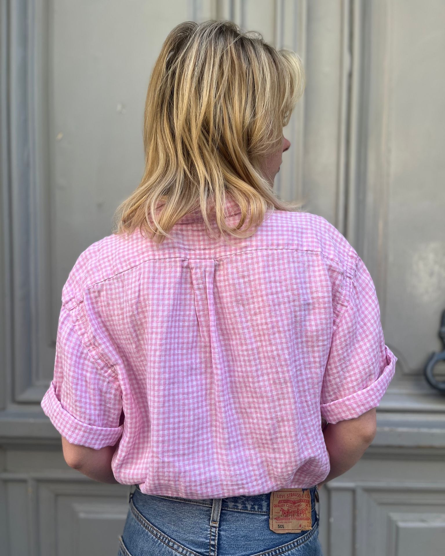 Chemisette à carreaux rose Ralph Lauren