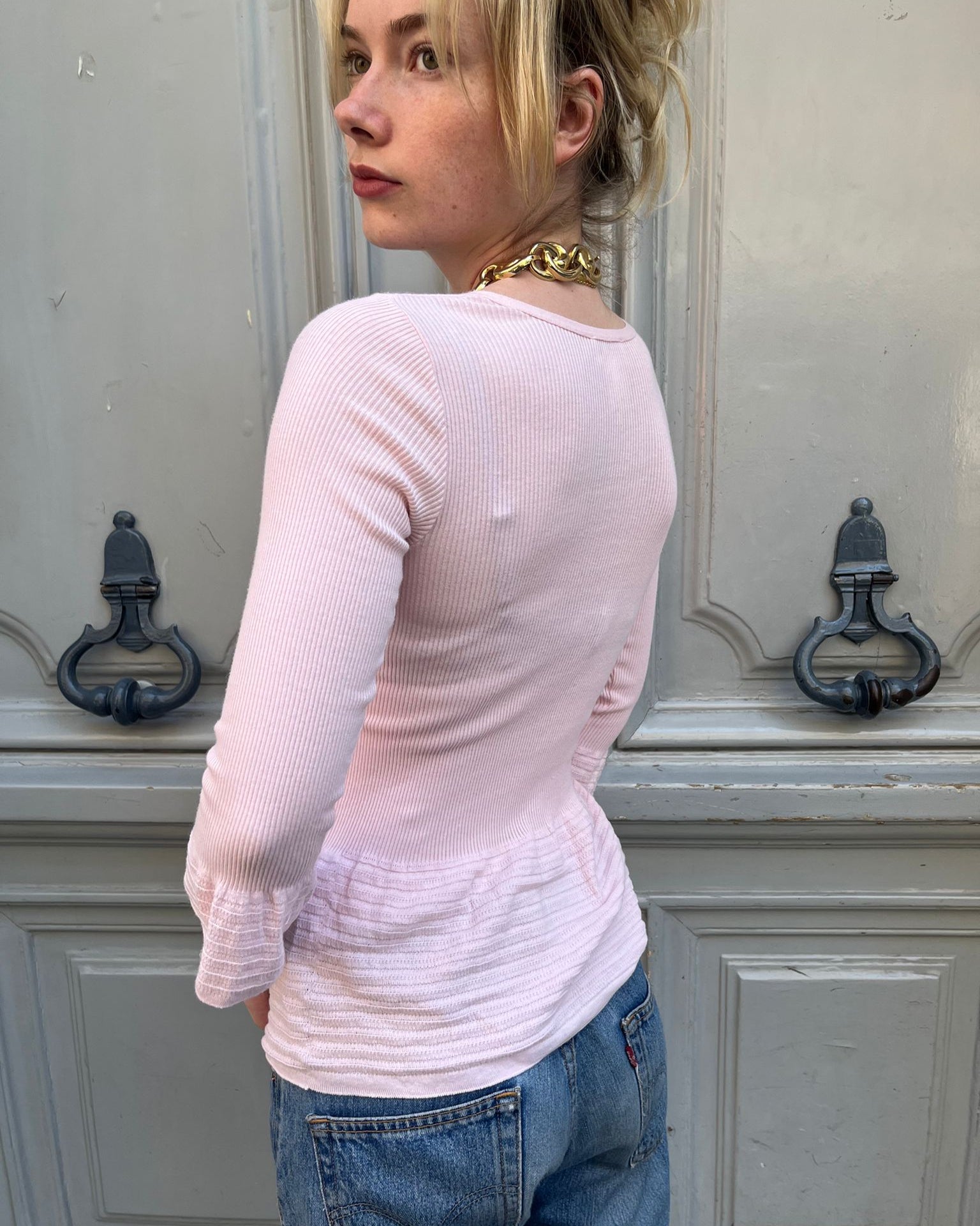 Gilet rose pastel  Agnès B