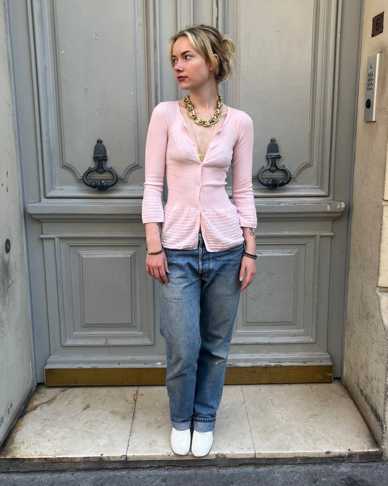 Gilet rose pastel  Agnès B
