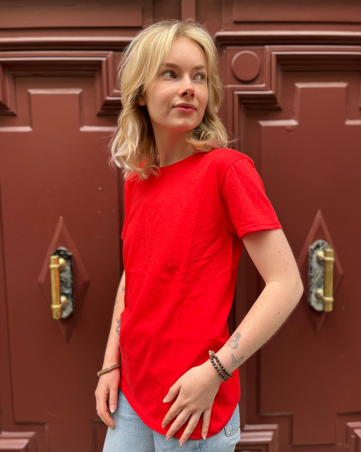 T-shirt rouge Fruit of the Loom