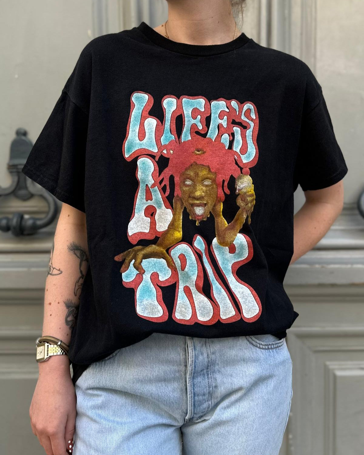 Tee shirt noir Life is a Trip