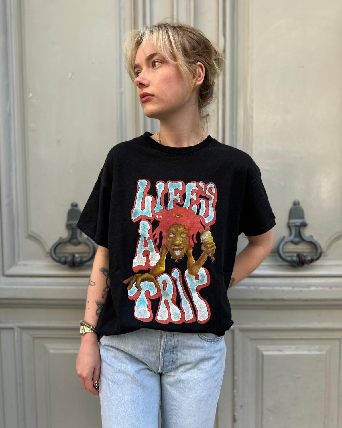 Tee shirt noir Life is a Trip