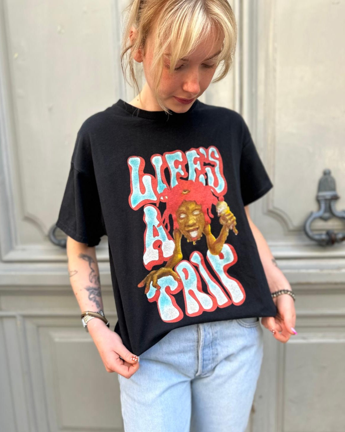 Tee shirt noir Life is a Trip