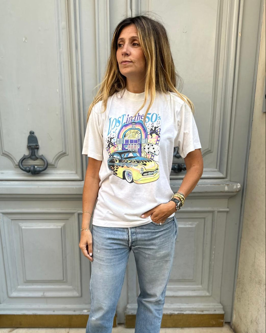 Tee shirt blanc Lost in the 50's