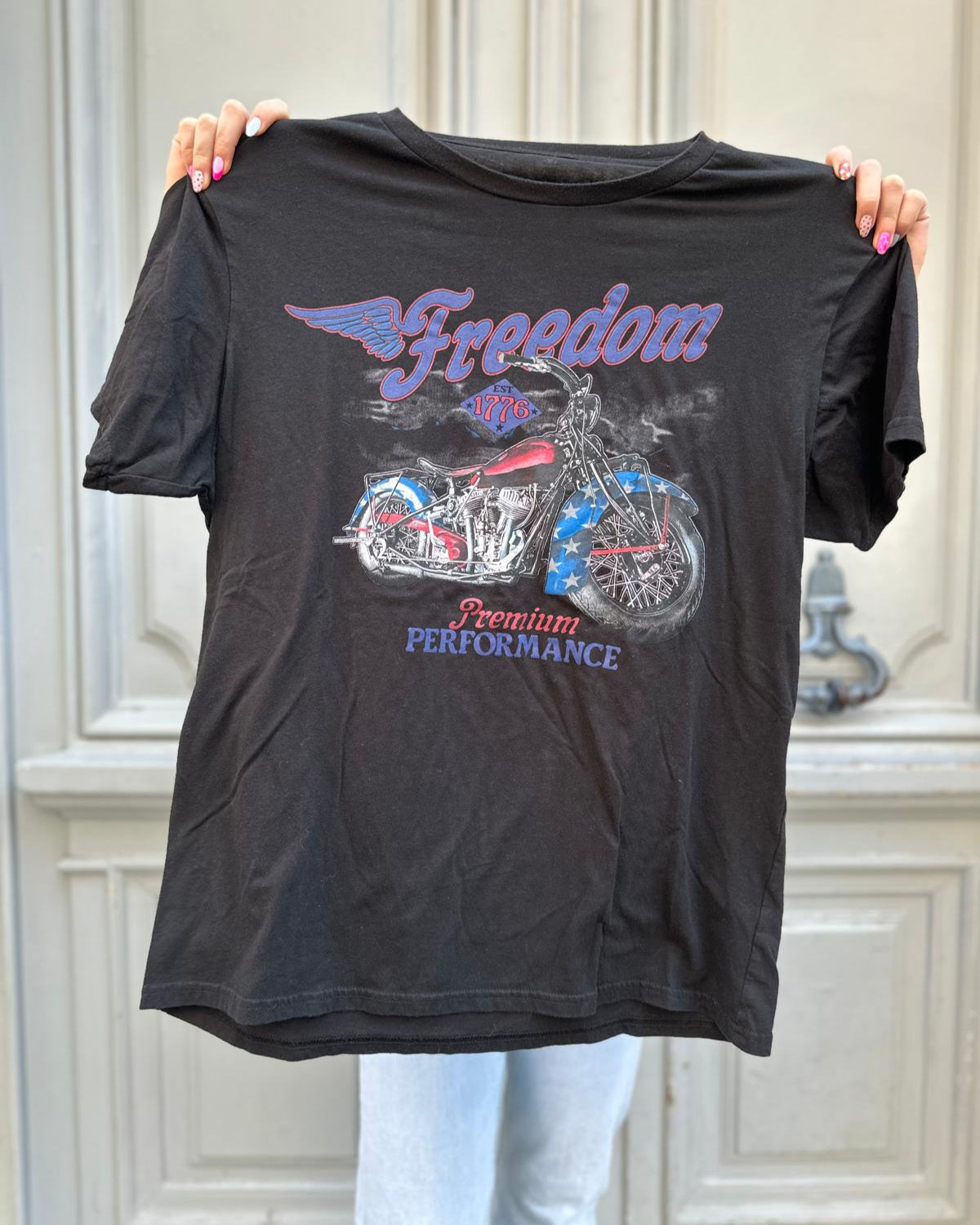 Tee shirt noir Freedom Moto
